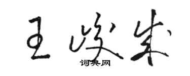 駱恆光王峻成草書個性簽名怎么寫