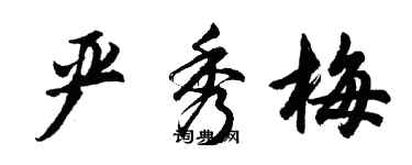 胡問遂嚴秀梅行書個性簽名怎么寫