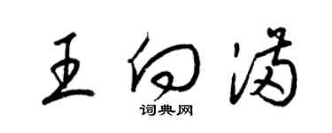 梁錦英王向滿草書個性簽名怎么寫