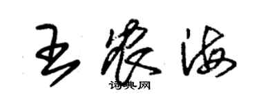 朱錫榮王農海草書個性簽名怎么寫