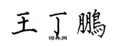 何伯昌王丁鵬楷書個性簽名怎么寫
