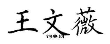 丁謙王文薇楷書個性簽名怎么寫