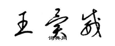 梁錦英王異威草書個性簽名怎么寫