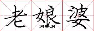 龐中華老娘婆楷書怎么寫