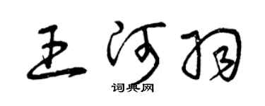 曾慶福王河羽草書個性簽名怎么寫