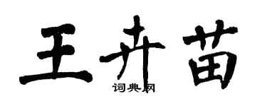 翁闓運王卉苗楷書個性簽名怎么寫