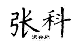 丁謙張科楷書個性簽名怎么寫