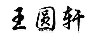 胡問遂王圓軒行書個性簽名怎么寫