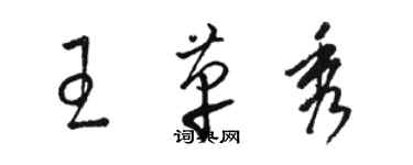 駱恆光王革秀草書個性簽名怎么寫