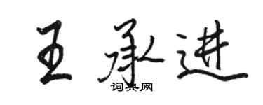 駱恆光王承進行書個性簽名怎么寫