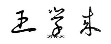 曾慶福王學來草書個性簽名怎么寫