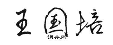 駱恆光王國培行書個性簽名怎么寫