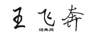 駱恆光王飛奔行書個性簽名怎么寫