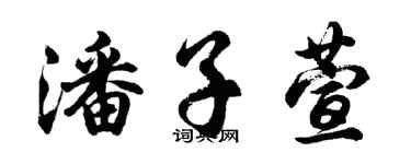 胡問遂潘子萱行書個性簽名怎么寫