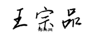 王正良王宗品行書個性簽名怎么寫