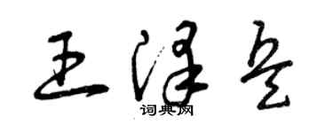 曾慶福王澤兵草書個性簽名怎么寫