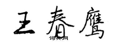 曾慶福王春鷹行書個性簽名怎么寫