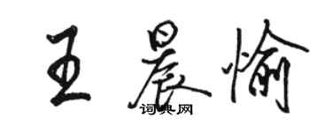 駱恆光王晨愉行書個性簽名怎么寫