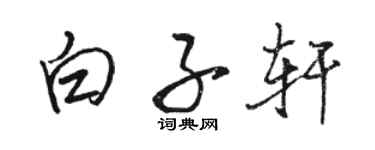 駱恆光白子軒行書個性簽名怎么寫