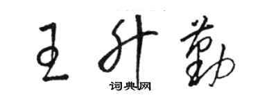 駱恆光王升勤草書個性簽名怎么寫