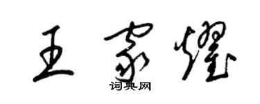 梁錦英王家耀草書個性簽名怎么寫