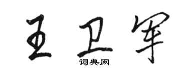 駱恆光王衛軍行書個性簽名怎么寫