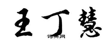 胡問遂王丁慧行書個性簽名怎么寫