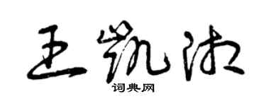 曾慶福王凱湘草書個性簽名怎么寫