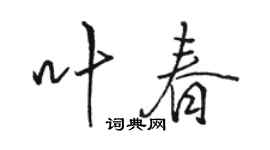 駱恆光葉春行書個性簽名怎么寫