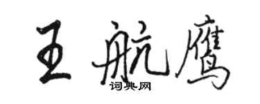 駱恆光王航鷹行書個性簽名怎么寫