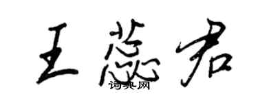 王正良王蕊君行書個性簽名怎么寫