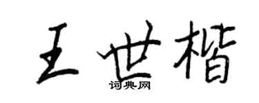 王正良王世楷行書個性簽名怎么寫