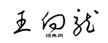 梁錦英王向龍草書個性簽名怎么寫