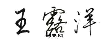 駱恆光王露洋行書個性簽名怎么寫