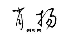 梁錦英肖揚草書個性簽名怎么寫
