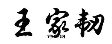 胡問遂王家韌行書個性簽名怎么寫