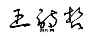 曾慶福王詩哲草書個性簽名怎么寫