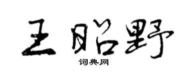 曾慶福王昭野行書個性簽名怎么寫