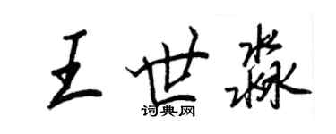 王正良王世淼行書個性簽名怎么寫