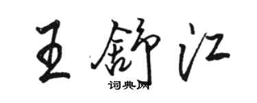 駱恆光王舒江行書個性簽名怎么寫