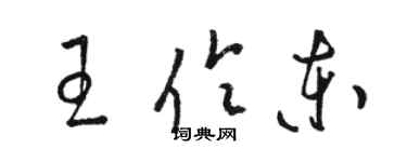 駱恆光王伶東草書個性簽名怎么寫