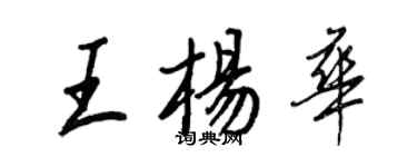 王正良王楊華行書個性簽名怎么寫