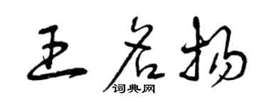 曾慶福王名揚草書個性簽名怎么寫