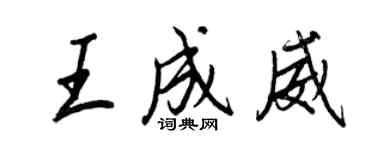 王正良王成威行書個性簽名怎么寫