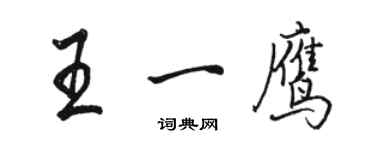 駱恆光王一鷹行書個性簽名怎么寫