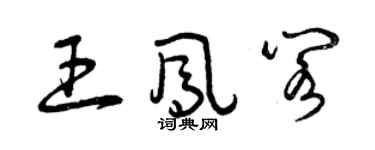 曾慶福王鳳閣草書個性簽名怎么寫