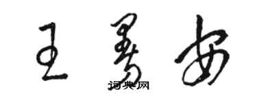 駱恆光王曼安草書個性簽名怎么寫