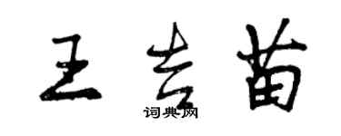 曾慶福王吉苗行書個性簽名怎么寫