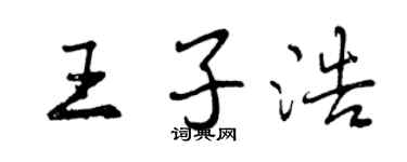 曾慶福王子浩行書個性簽名怎么寫