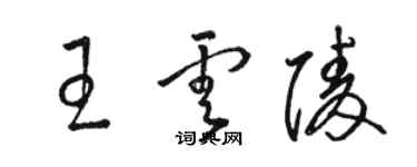 駱恆光王雲陵草書個性簽名怎么寫